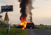 Pożar samochodu w Wilczkowicach
