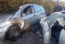 Zderzenie czołowe na ulicy Janowiec w Jawiszowicach