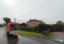 Interwencje Strażaków w związku z intensywnymi opadami deszczu