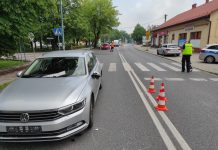 Potrącenie rowerzysty na ul. Ofiar Oświęcimia