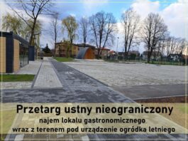 Przetarg – najem lokalu gastronomicznego wraz z terenem pod urządzenie ogródka letniego