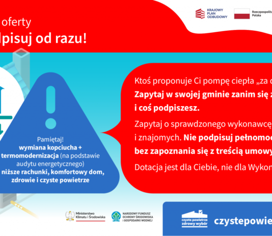 Uwaga na nieuczciwe firmy powołujące się na programy „Czyste Powietrze”, „Mój Prąd” i „Moje Ciepło”