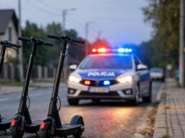 Brzeszcze. Policjanci zatrzymali nastolatków na hulajnogach