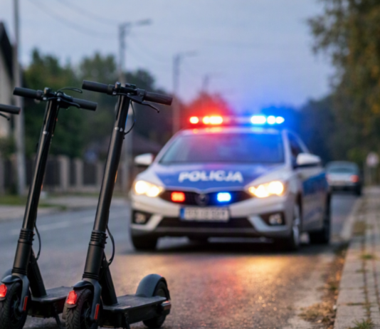 Brzeszcze. Policjanci zatrzymali nastolatków na hulajnogach